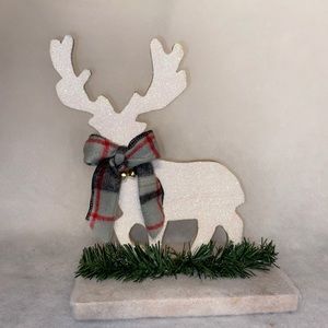 Handcrafted Christmas deer table decor